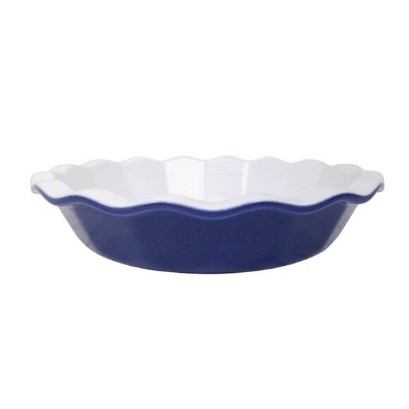 Emile Henry Ruffled Pie Dish Cobalt Blue - Picture 2 of 8